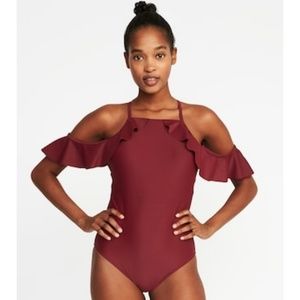 NWT Coral Med Old Navy Cold Shoulder One Piece